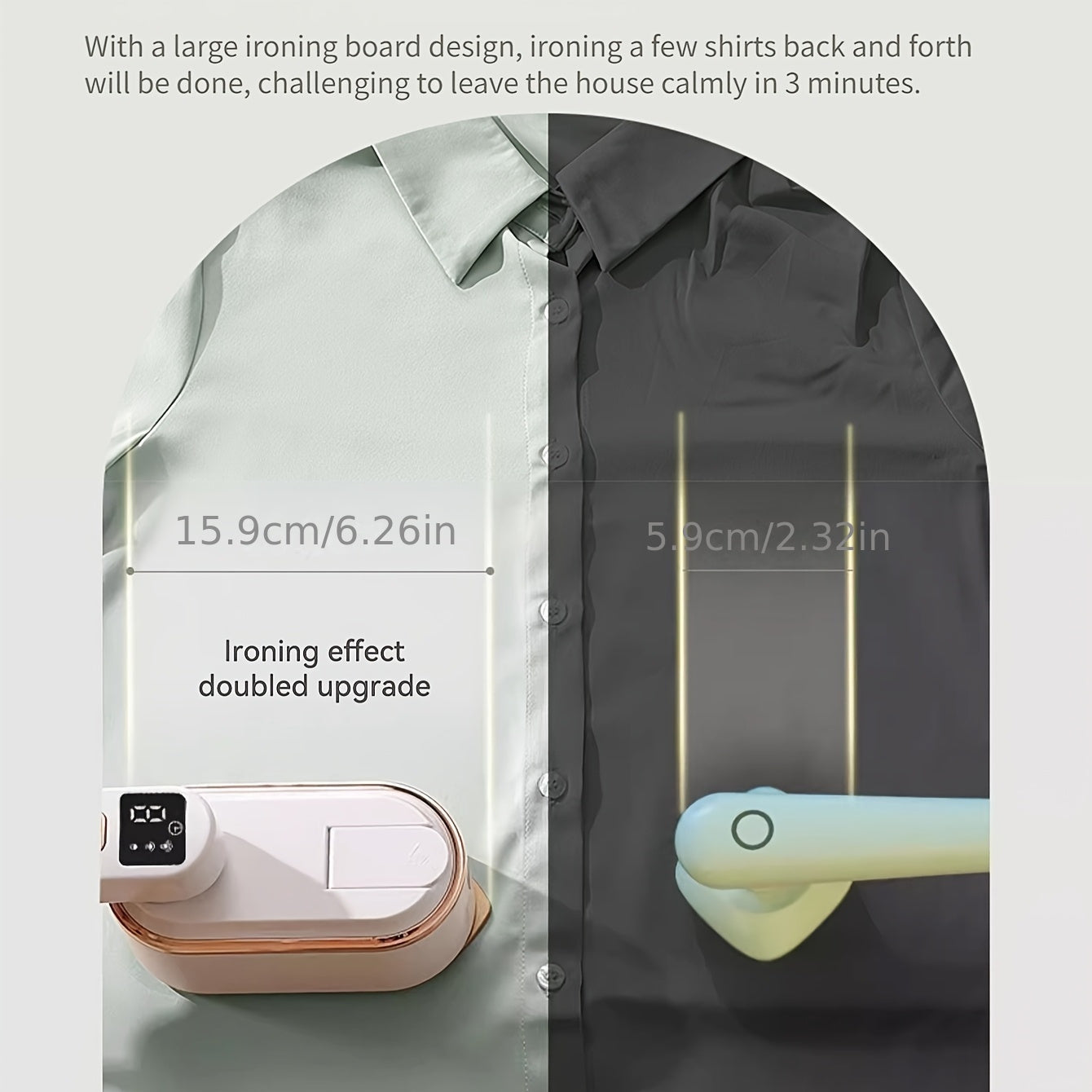 Handheld Steamer with Iron - 3-Speed 180° Rotatable 2-in-1