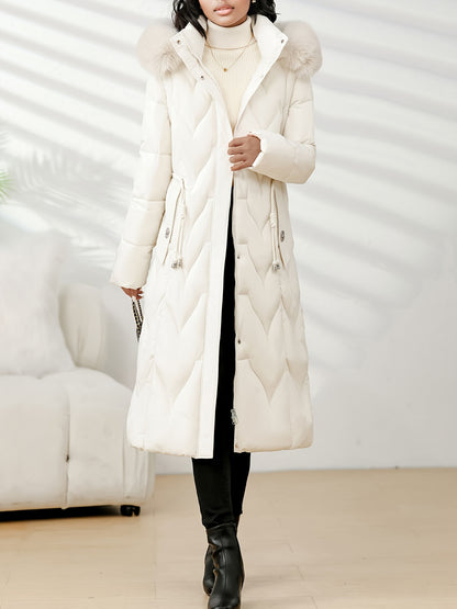 Damenmantel in Übergröße, knielang, neue Wintermode, schmal geschnitten, mit Kapuze und dickem Futter, Winterjacke für Damen in Übergröße, leichte Wintermäntel für Damen mit Taschen, Jacke für Damen in Übergröße