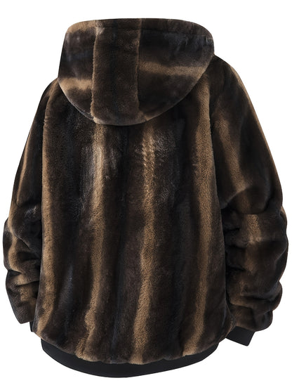 Men's Solid Hooded Jacket - Windproof & Warm