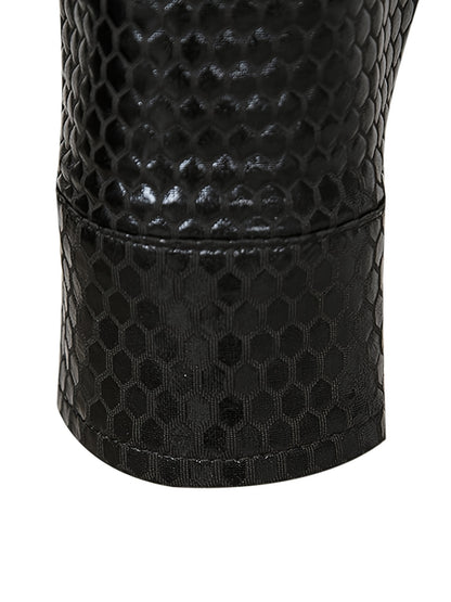 Men's 70s Disco Outfit - Diamond Foil Print Button-Up Shirt