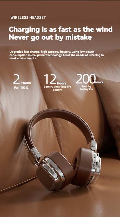 Retro Wireless Headphones - HiFi Deep Bass with 350mAh Battery