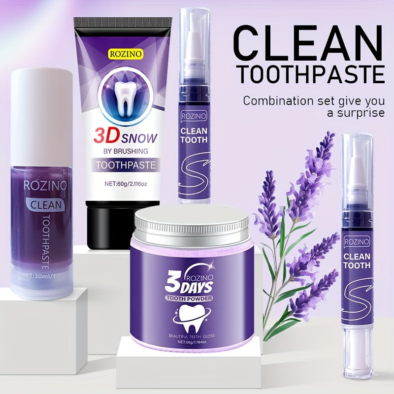 Teeth Whitening Set 5pcs - Toothpaste Powder & Beauty Pencil