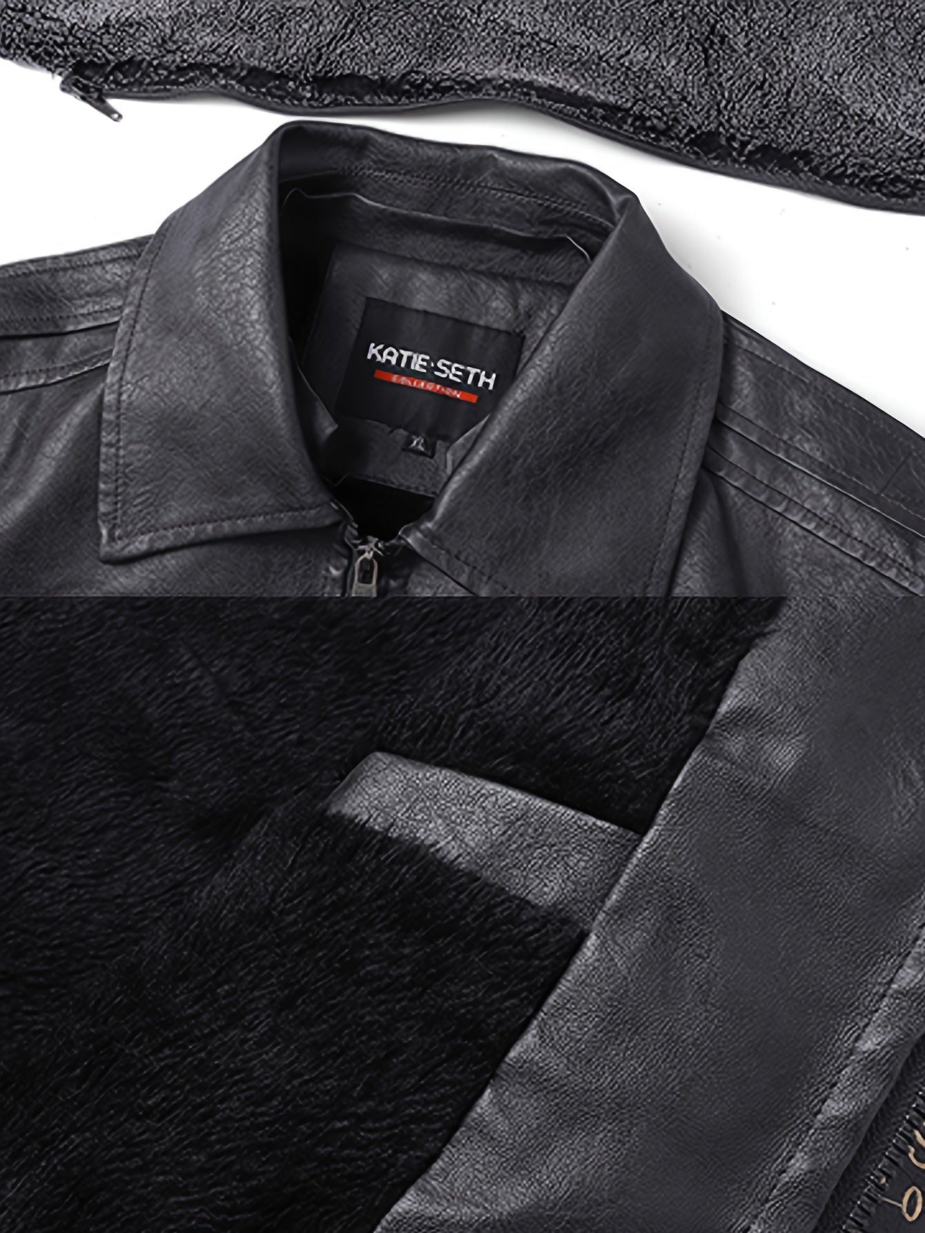 Men's Slim-Fit Fleece-Lined Biker Jacket