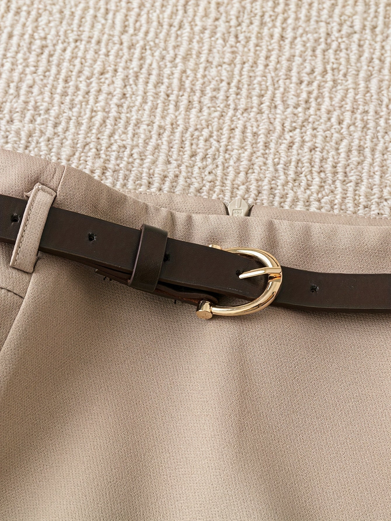 Women's Fashion Solid Color Shorts - Faux Pocket with Belt