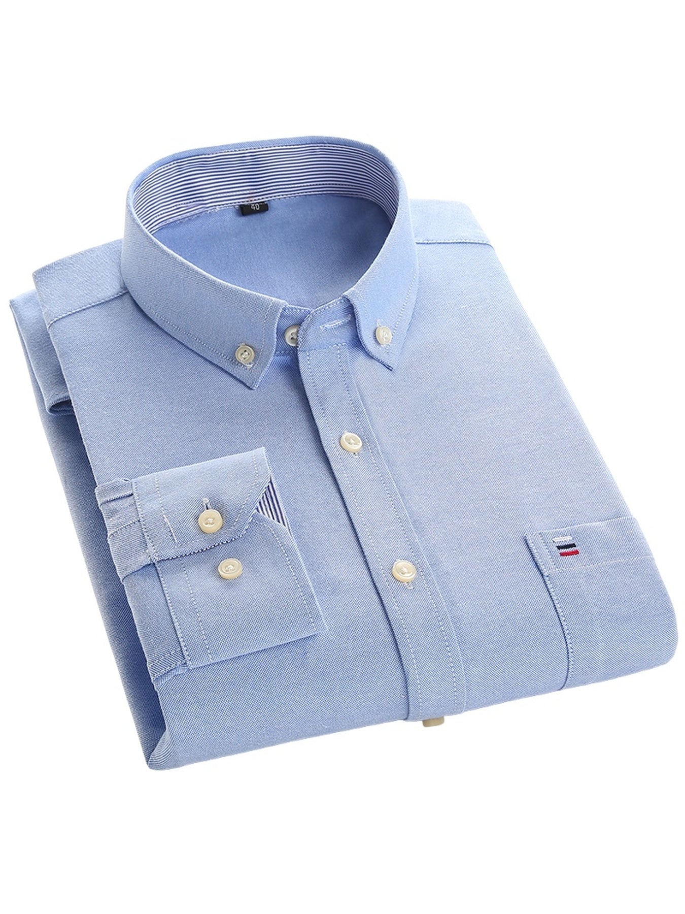 Men's 3-Pack Long Sleeve Oxford Shirts - Embroidered Chest Pockets