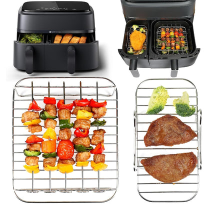2pcs Stainless Steel Air Fryer Grill Racks - Philips NA350 NA550