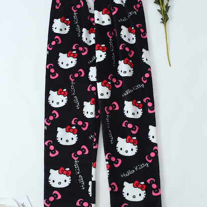 Hello Kitty Women's Flannel Sleep Pants - Thick Warm Winter