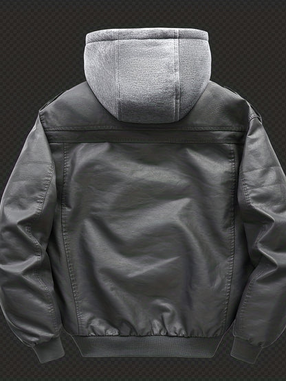 Men's Hooded Jacket - Full-Zip Zippered Pockets Lightweight