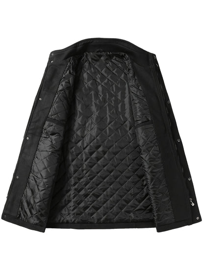 Men's Autumn/Winter Tweed Coat - Business Double-Breasted Wool