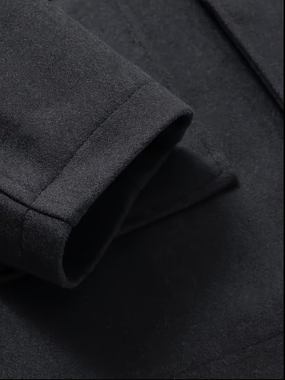 Men's Autumn/Winter Tweed Coat - Business Double-Breasted Wool