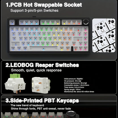 AULA Custom Mechanical Keyboard - 75% Swappable RGB