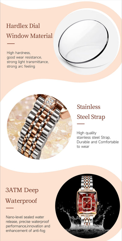 POEDAGAR Women's Luxury Watch - Waterproof Calendar Quartz Steel