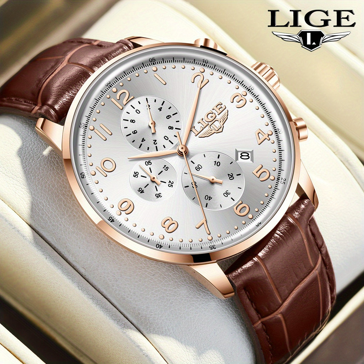 LIGE Men's Elegant Chronograph Watch