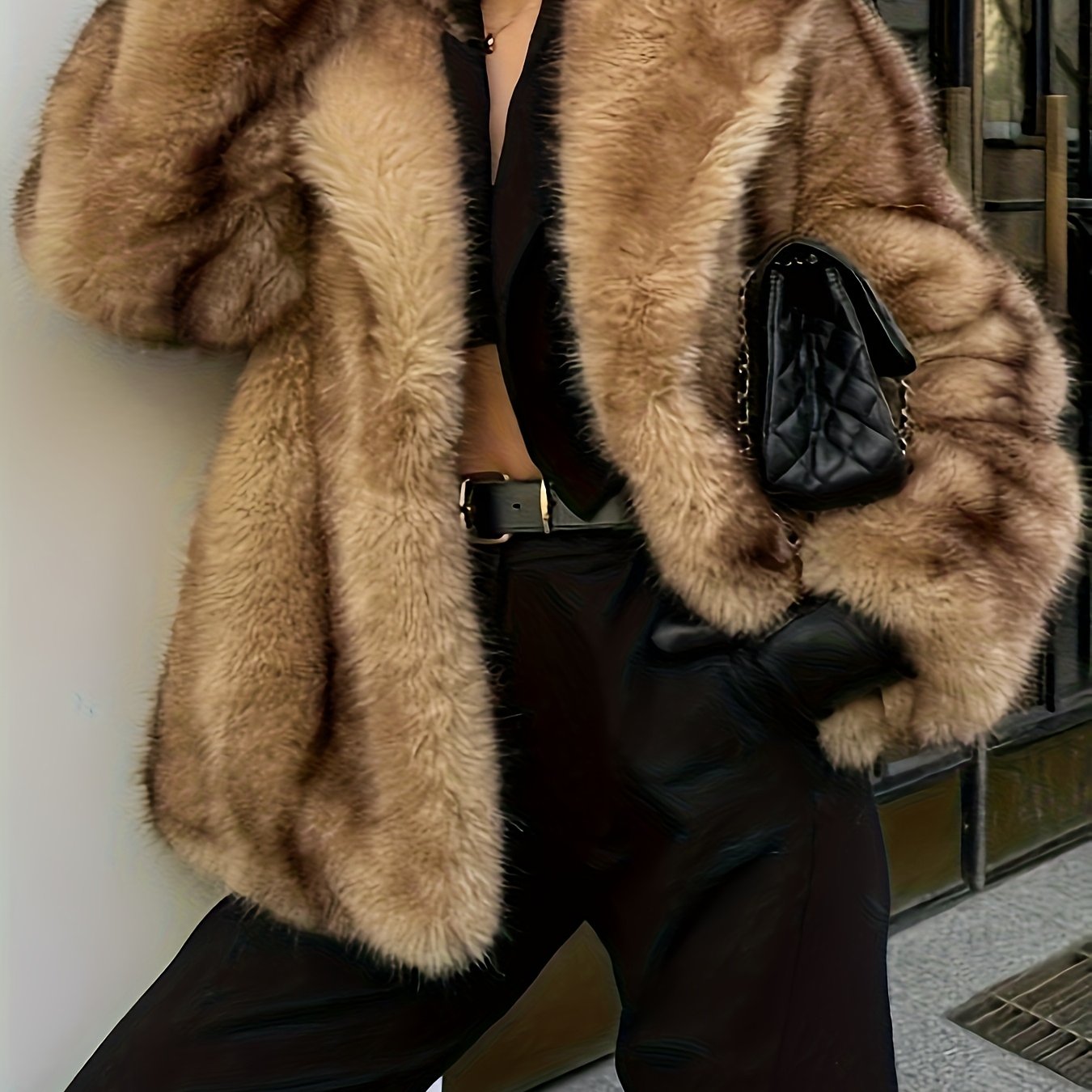 Women'S Winter Coat - Elegant Long Formal & Casual Outerwear, Soft Fluffy-like Texture, Warm Cold Weather Jacket for Everyday & Special Occasions, Easy-Care Luxury Coat (YT), Ladies Winter Coats, Seasonal Fashion, Sophisticat