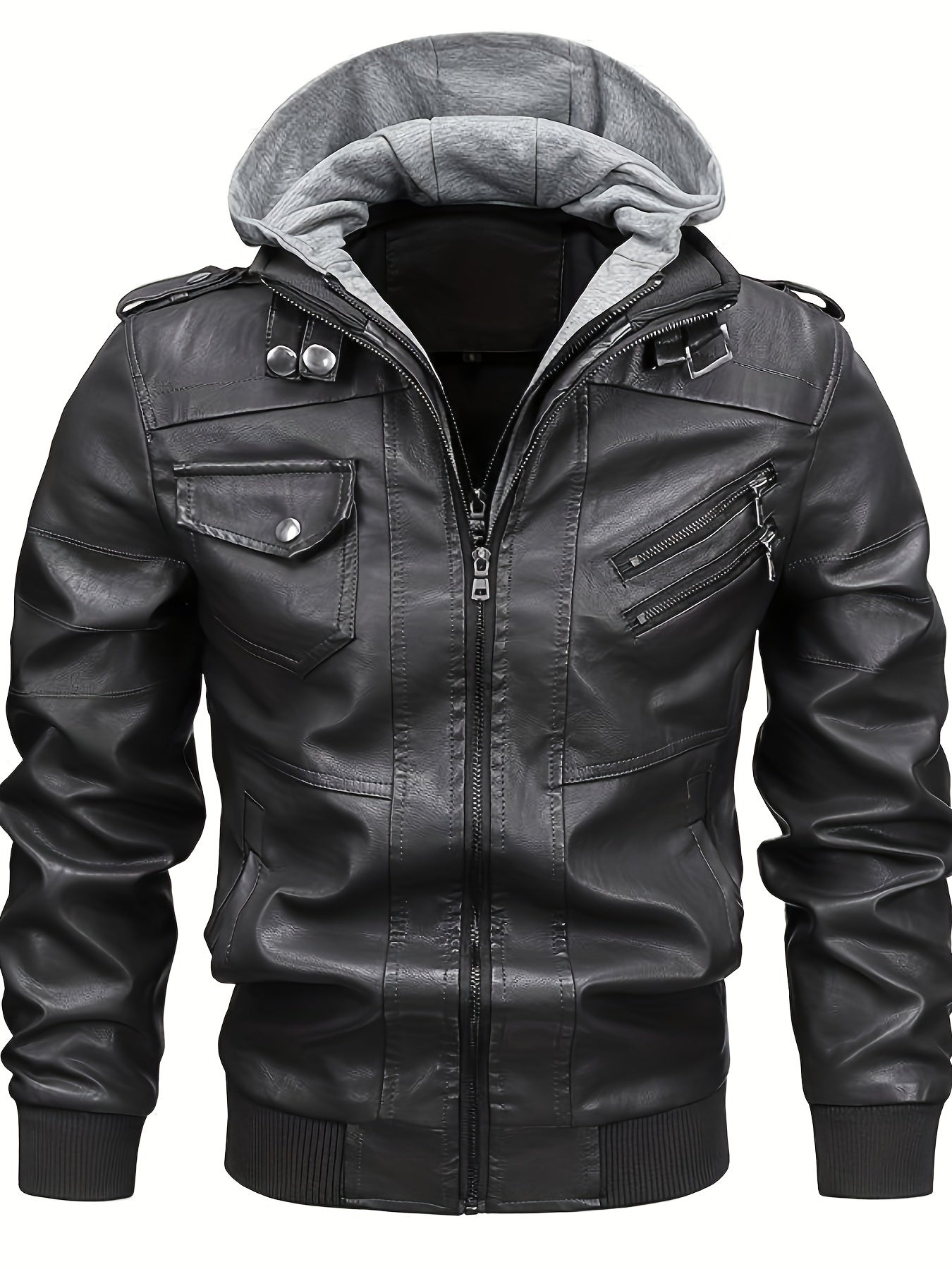 Men's Hooded Jacket - Full-Zip Zippered Pockets Lightweight