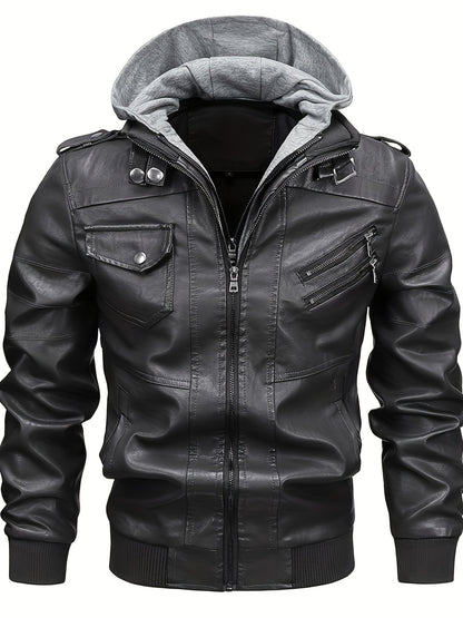 Men's Hooded Jacket - Full-Zip Zippered Pockets Lightweight