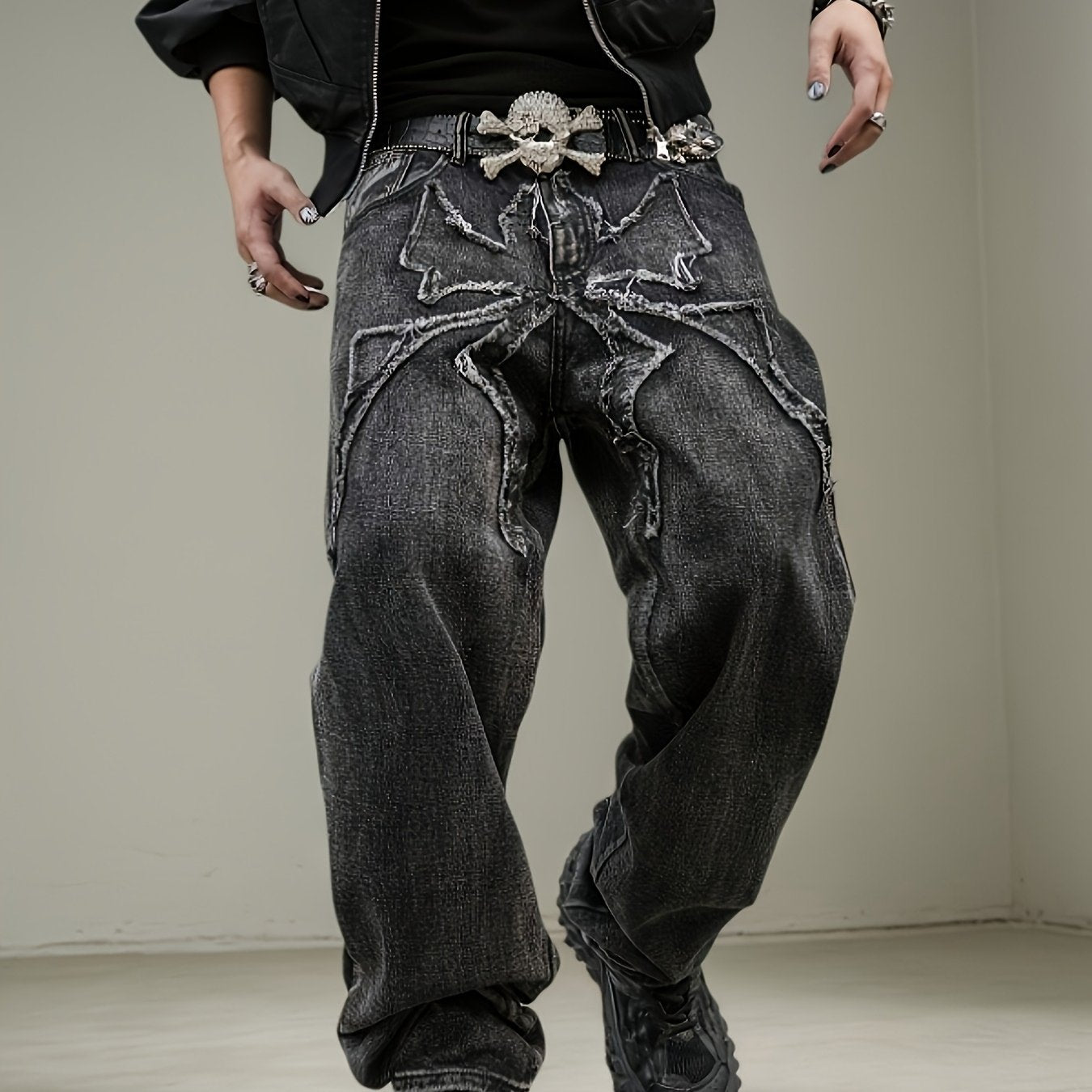 URBANIX Men's Embroidered Jeans