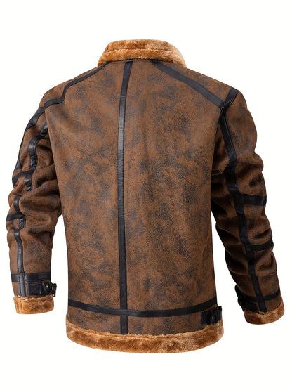 Men's Autumn-Winter Thickened Fleece-Lined Bomber Jacket