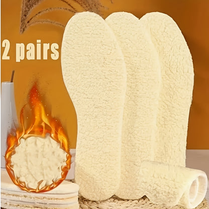 4pcs Winter Alpaca Wool Insoles - Warm Plush Thickening Unisex