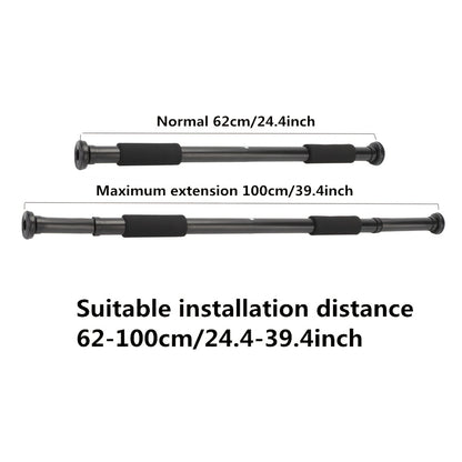 Adjustable Door Pull-Up Bar 61.98-100.08cm - No-Drill Carbon Steel