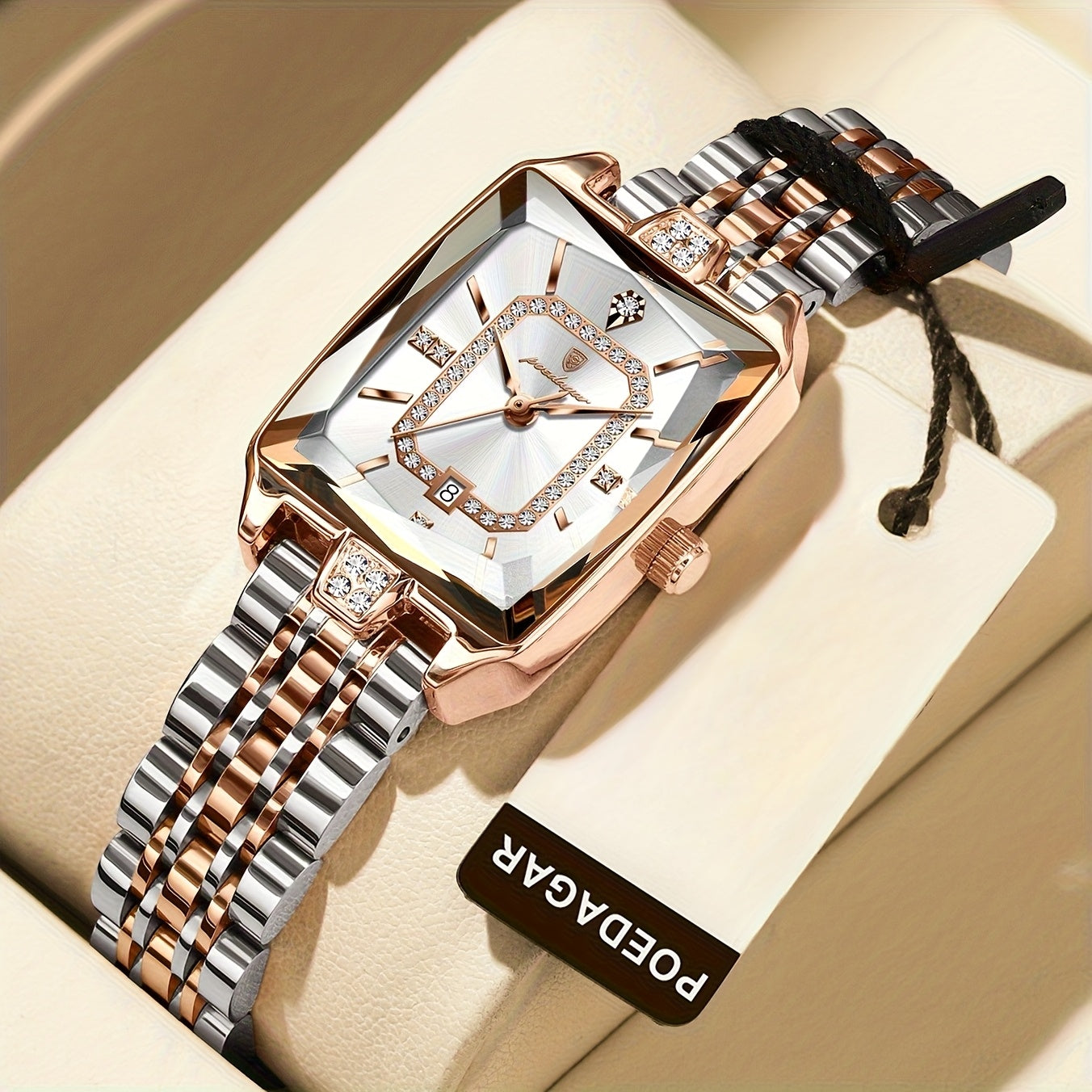 POEDAGAR Women's Luxury Watch - Waterproof Calendar Quartz Steel