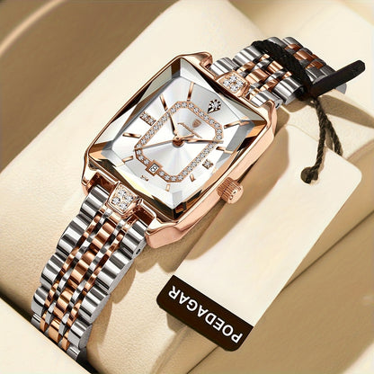 POEDAGAR Women's Luxury Watch - Waterproof Calendar Quartz Steel