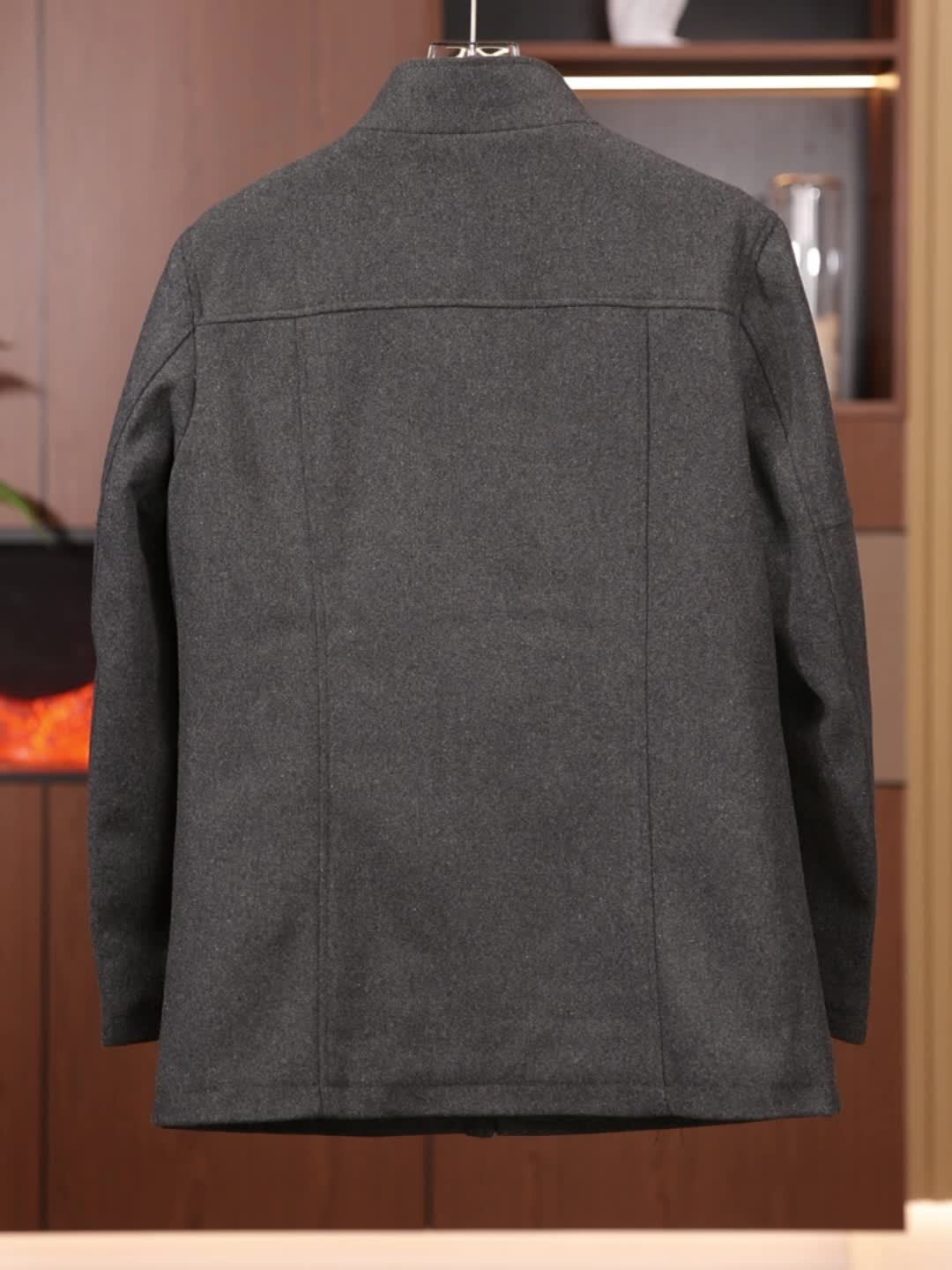 Men's Autumn/Winter Tweed Coat - Business Double-Breasted Wool