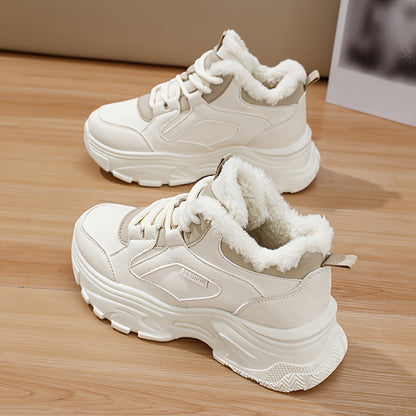 Women's Winter Warm Plush-Lined Mid-Top Sneakers