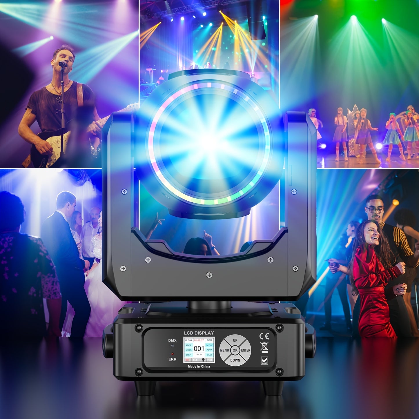 230W 48Prism LED Stage Lighting - Gobo Moving DMX Beam