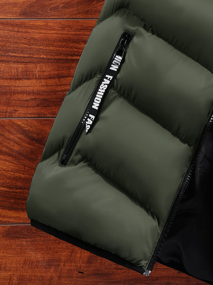 Men's Sleeveless Vest - Warm Zippered Stand Collar