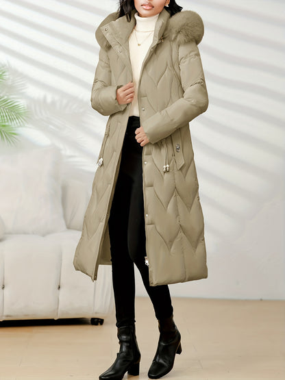 Damenmantel in Übergröße, knielang, neue Wintermode, schmal geschnitten, mit Kapuze und dickem Futter, Winterjacke für Damen in Übergröße, leichte Wintermäntel für Damen mit Taschen, Jacke für Damen in Übergröße