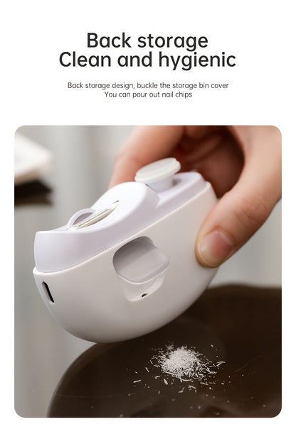 2-in-1 Electric Nail Clipper & Polisher - LED Light USB Charging