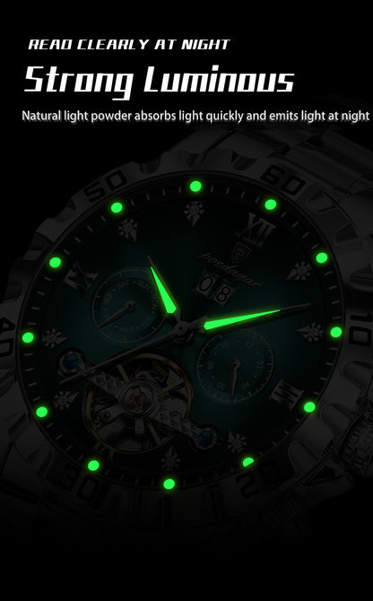 POEDAGAR Men's Luxury Business Watch - Automatic Waterproof