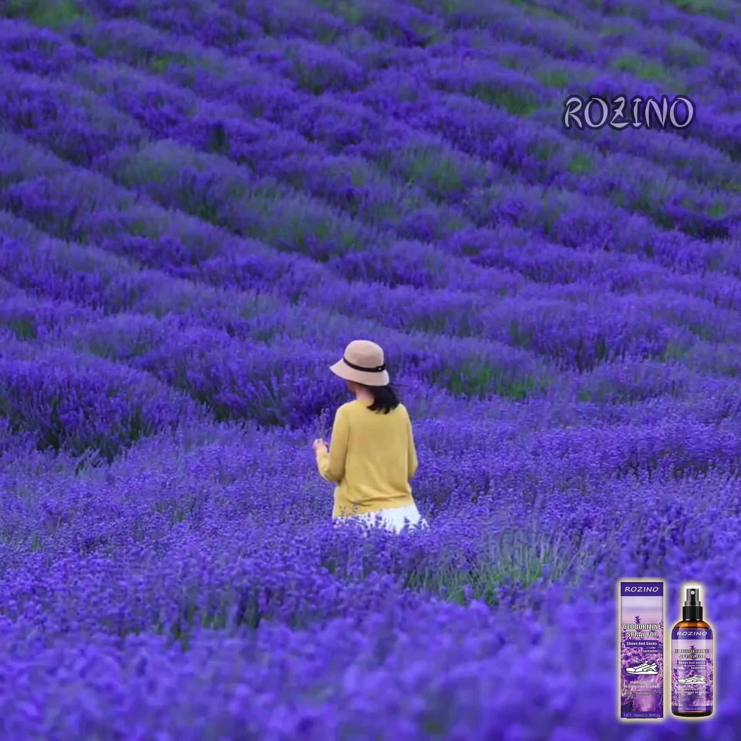 ROZINO Lavender Foot Deodorizer & Shoe Odor Remover Spray