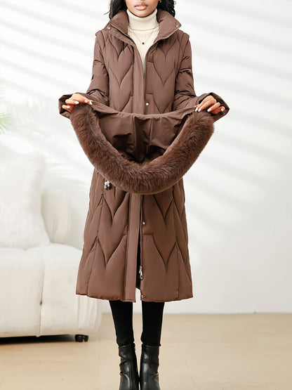 Damenmantel in Übergröße, knielang, neue Wintermode, schmal geschnitten, mit Kapuze und dickem Futter, Winterjacke für Damen in Übergröße, leichte Wintermäntel für Damen mit Taschen, Jacke für Damen in Übergröße