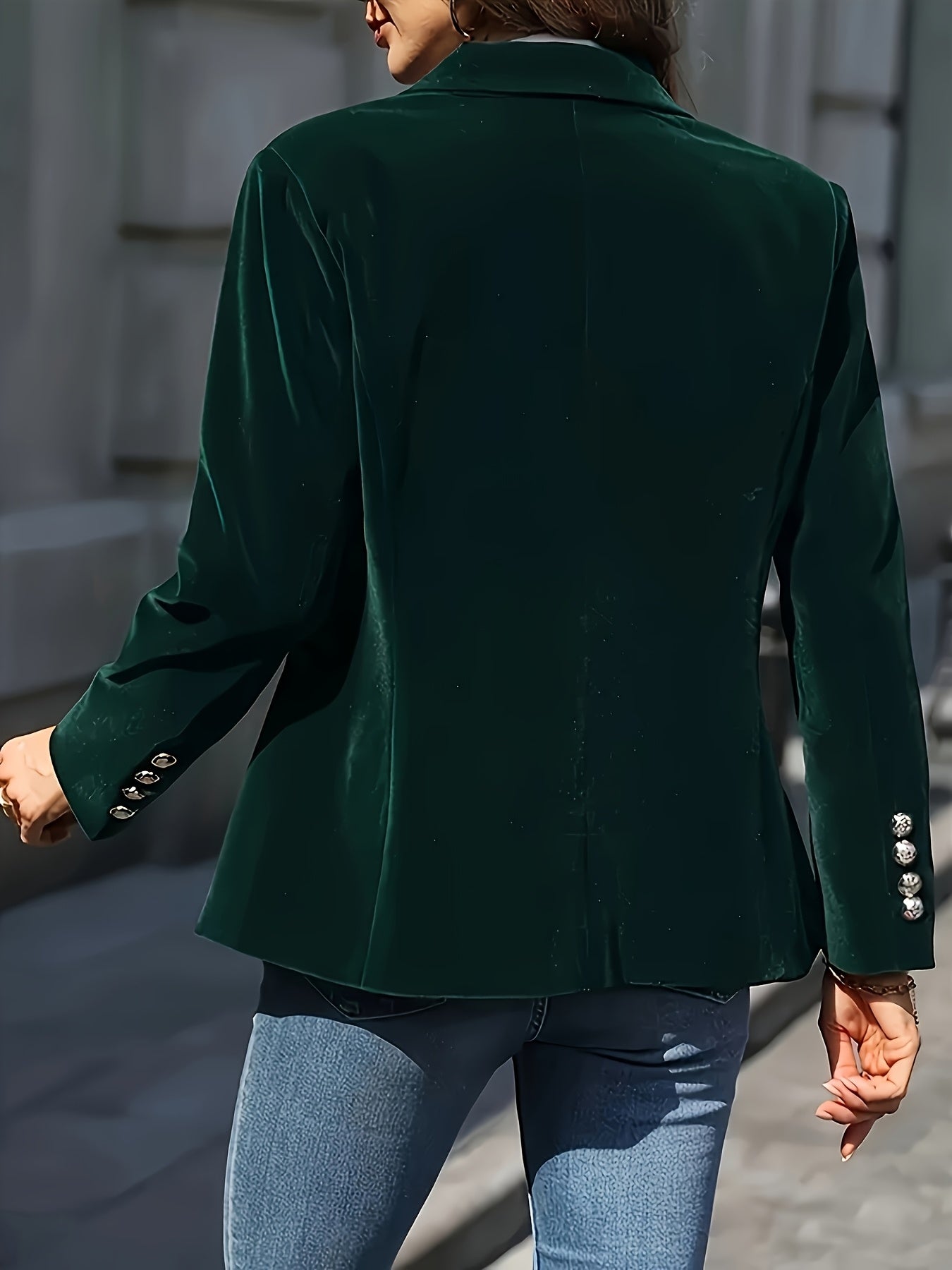 Women's Elegant Single-Breasted Blazer - Tailored Collar Long Sleeve