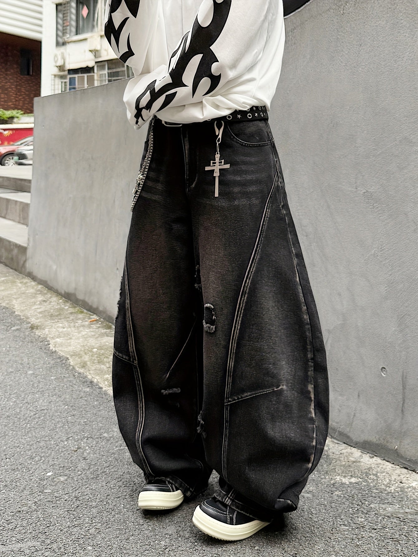 Men's Loose-Fit Y2K High-Street Jeans - Urban Streetwear