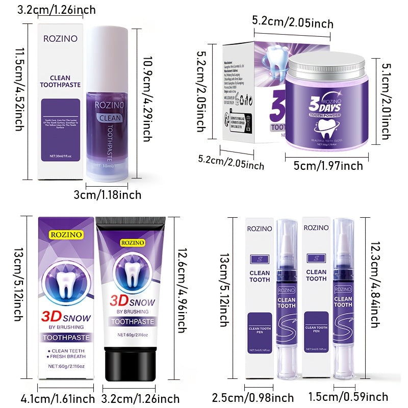 Teeth Whitening Set 5pcs - Toothpaste Powder & Beauty Pencil