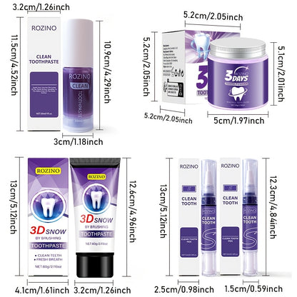 Teeth Whitening Set 5pcs - Toothpaste Powder & Beauty Pencil