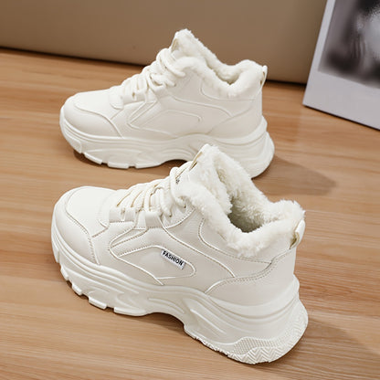 Women's Winter Warm Plush-Lined Mid-Top Sneakers