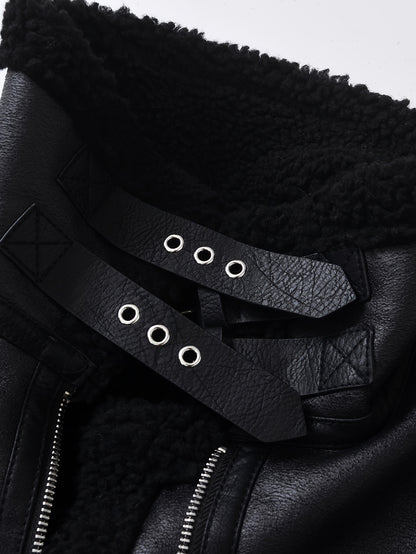 Women's Vintage Jacket - Belted Waist Zipper Cropped