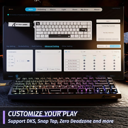 ATTACK SHARK X68HE Rapid Trigger Gaming Keyboard - Magnetic Switch