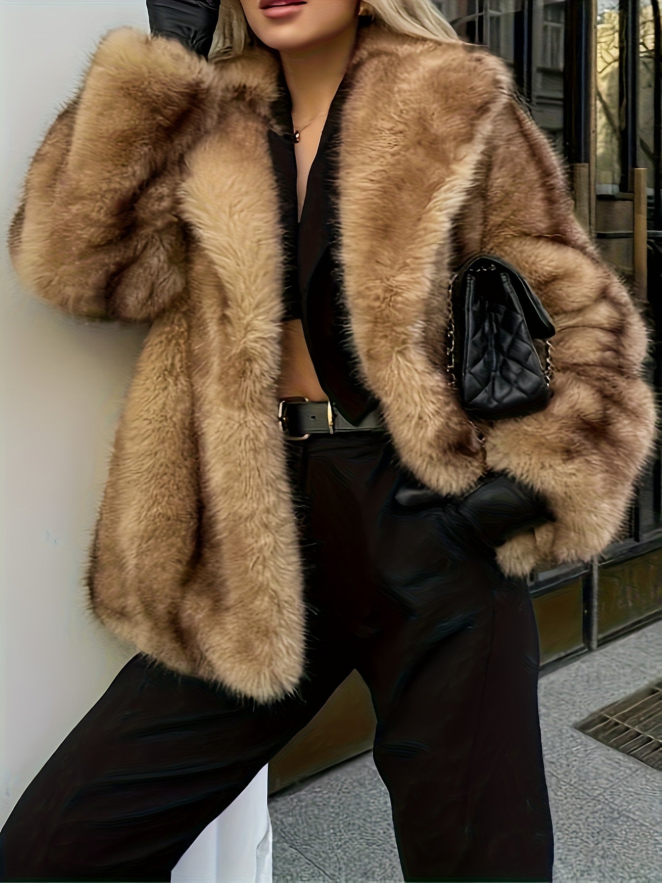 Women'S Winter Coat - Elegant Long Formal & Casual Outerwear, Soft Fluffy-like Texture, Warm Cold Weather Jacket for Everyday & Special Occasions, Easy-Care Luxury Coat (YT), Ladies Winter Coats, Seasonal Fashion, Sophisticat