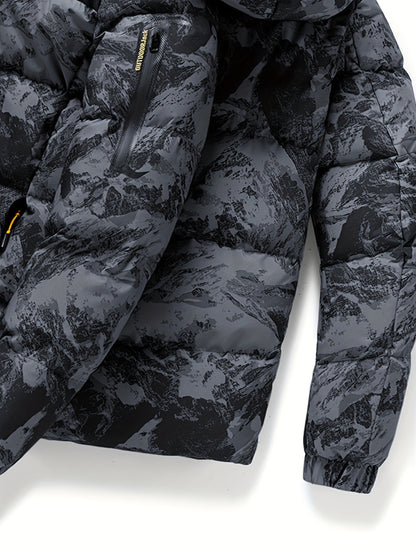 Men's Winter Heavy-Duty Camo Jacket - Hooded Parka Coat