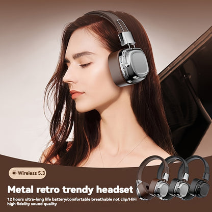 Retro Wireless Headphones - HiFi Deep Bass with 350mAh Battery