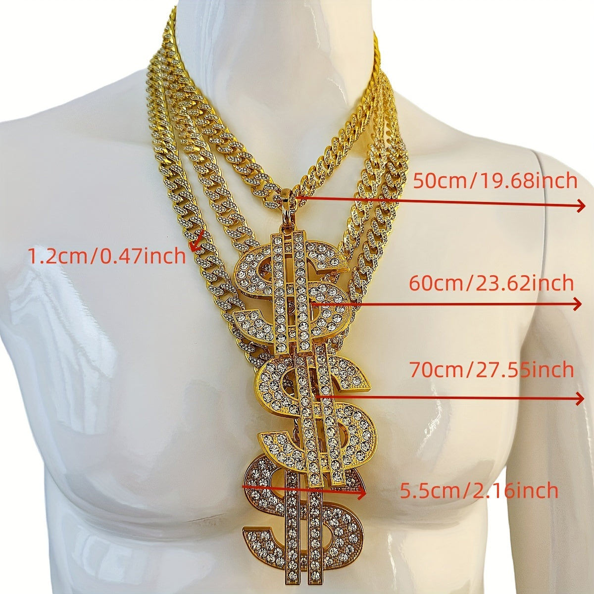 Men's Heavy-Duty Dollar Sign Necklace