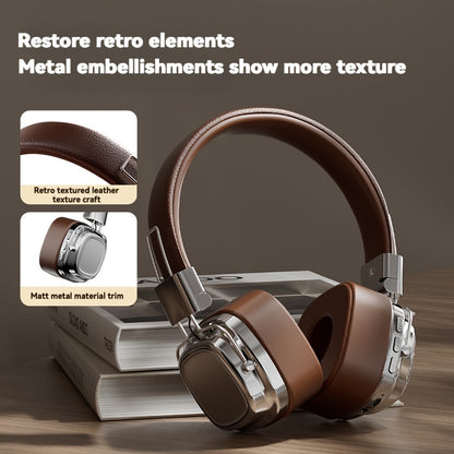 Retro Wireless Headphones - HiFi Deep Bass with 350mAh Battery