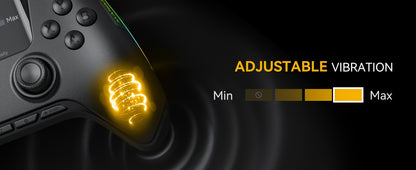 (No Drift) Interactive Screen Wireless Gaming Controller for iOS/for Switch/PC/Android/Steam Deck, Hall Effect Stick & Trigger, RGB Lighting, Remappable Buttons, 1800mAh with Charging Dock-V2 (Black). Notice Not Compatible wi