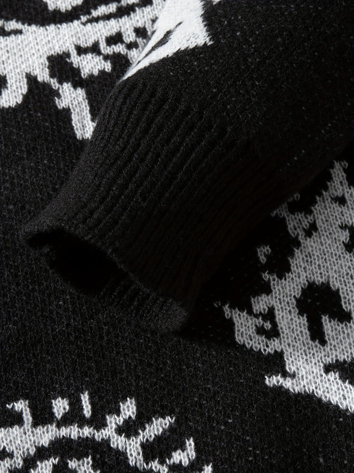 Men's Casual Streetwear Geometric Eye Pattern Knit Sweater