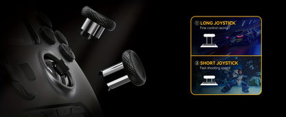 (No Drift) Interactive Screen Wireless Gaming Controller for iOS/for Switch/PC/Android/Steam Deck, Hall Effect Stick & Trigger, RGB Lighting, Remappable Buttons, 1800mAh with Charging Dock-V2 (Black). Notice Not Compatible wi